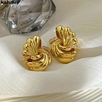 kshmir 2022 new premium shaped womens earrings metal gold copper zircon earrings jewelry accessories gift