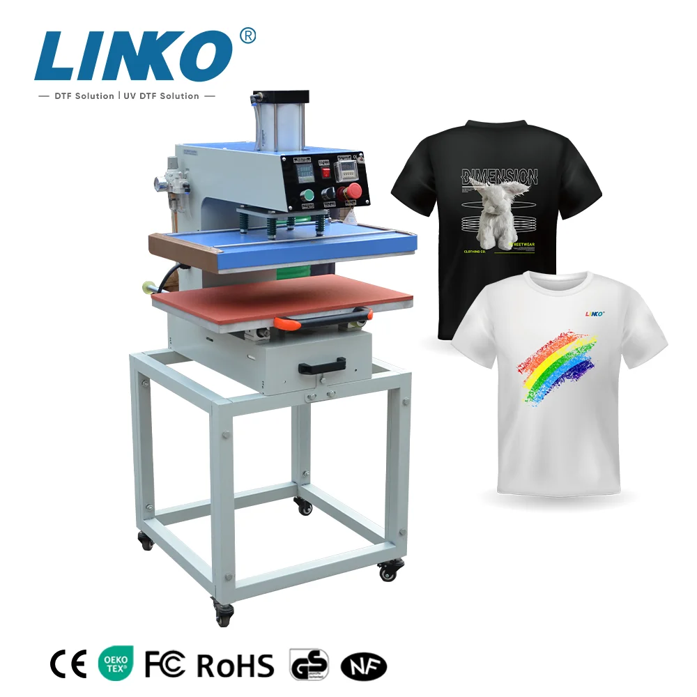 Фото Пневматические термопрессовые машины LINKO 38*38 см 40*60 см Односторонние трансферы DTF Принтерные термопрессовые машины DTF №1