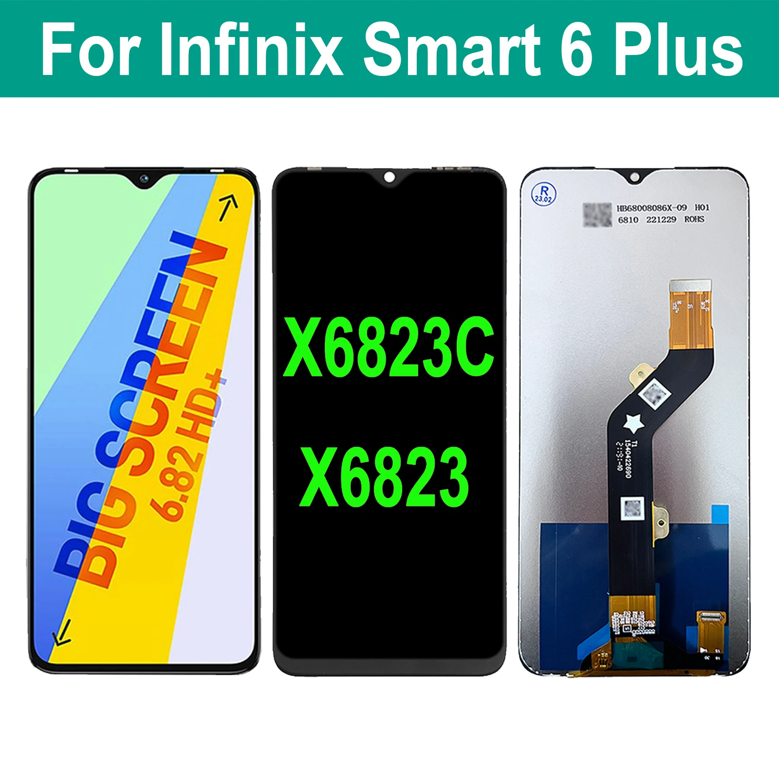 

Original 6.82'' For Infinix Smart 6 Plus X6823C X6823 LCD Display Touch Screen Digitizer Assembly For Infinix Smart6 Plus LCD