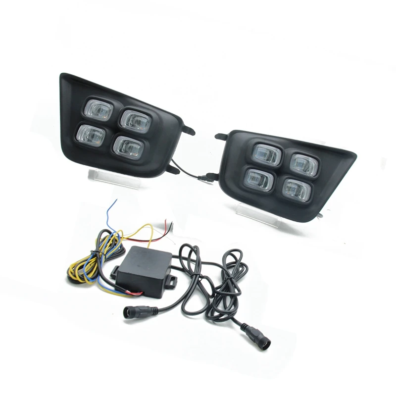 

1 Pair LED Car DRL Daytime Running Lights For Toyota Tacoma 2012-2015 Front Bumper Fog Lamps Turn Signal With Driver