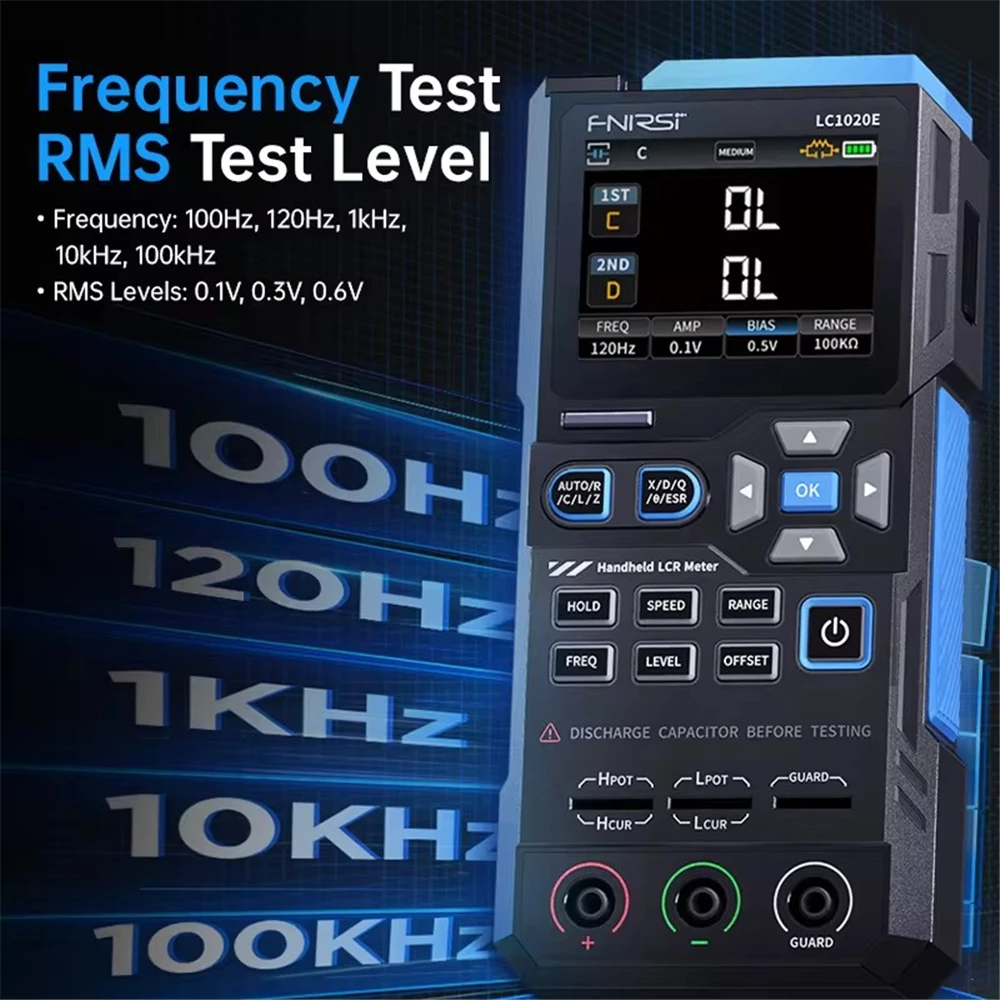 FNIRSI LC1020E Высокоточный цифровой измеритель LCR ESR для измерения сопротивления, емкости и индуктивности электронных компонентов (art.: 3920d0bfb2ed9) - 3920d0bfb2ed9