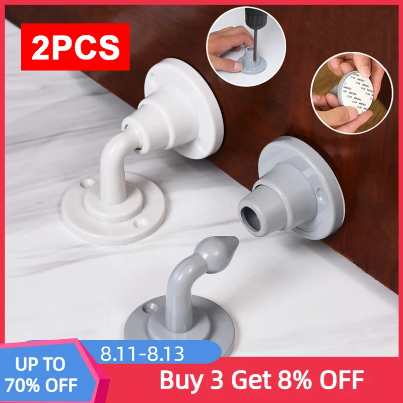 

2PCS Suction Type Silicone Door Stopper Floor Non-Punching Self-Adhesive Stop Door Holder Wall Protector Mute Shockproof Bumper