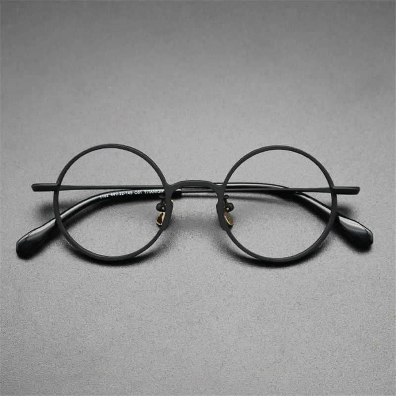 Cubojue Round Reading Glasses Male Women Titanium Anti Blue Light 0 +100 125 150 175 200 225 250 275 300 350 44mm Small Circle