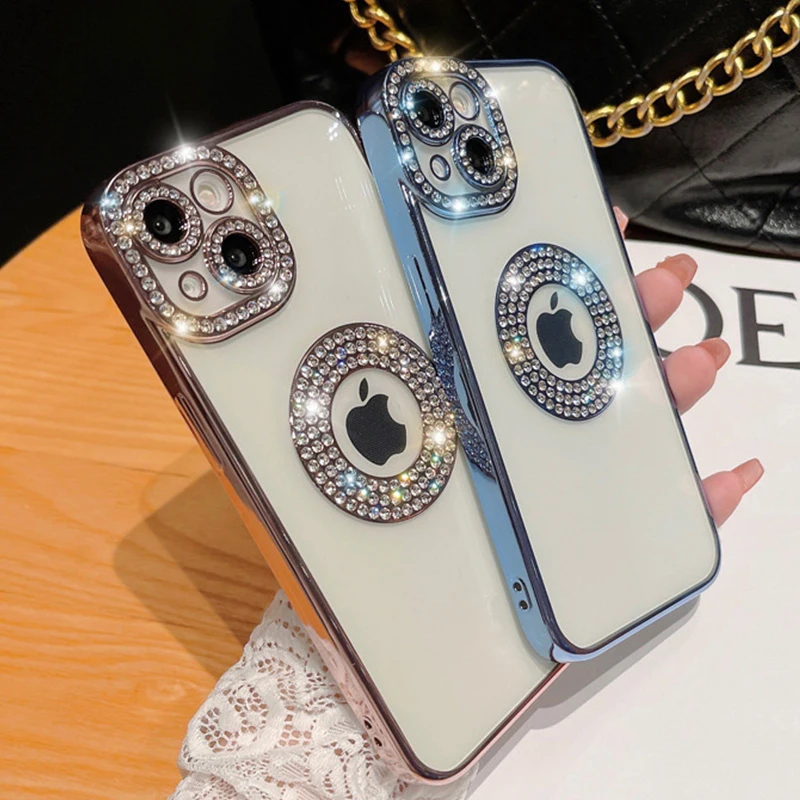 Чехол для iPhone 14 Pro Max, силиконовый чехол с блестками и стразами для iPhone 11, 12, 13, 14 Pro Max Plus, чехол со стразами