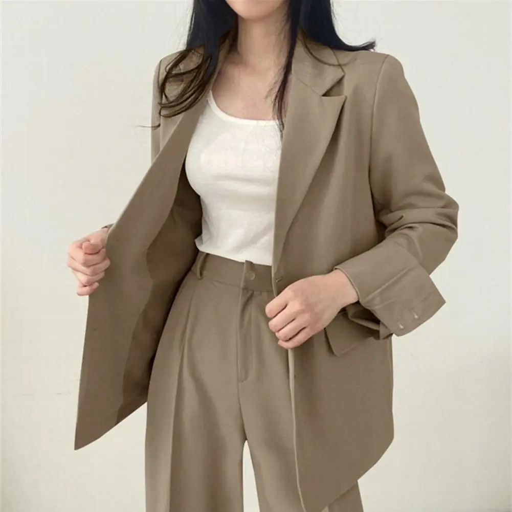 

Women Casual Stylish Women's Office Suit Lapel High Waist Pants Straight Wide Leg for Casual Work Wear Women Pants