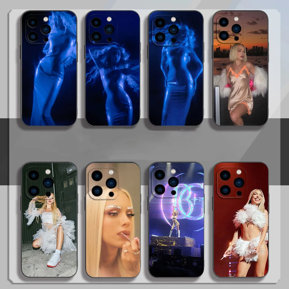 Singer B-Bad G-Gyal Phone Case for iPhone 12 11 13 14 15 16 Max Pro Plus Black Soft Silicone Cover