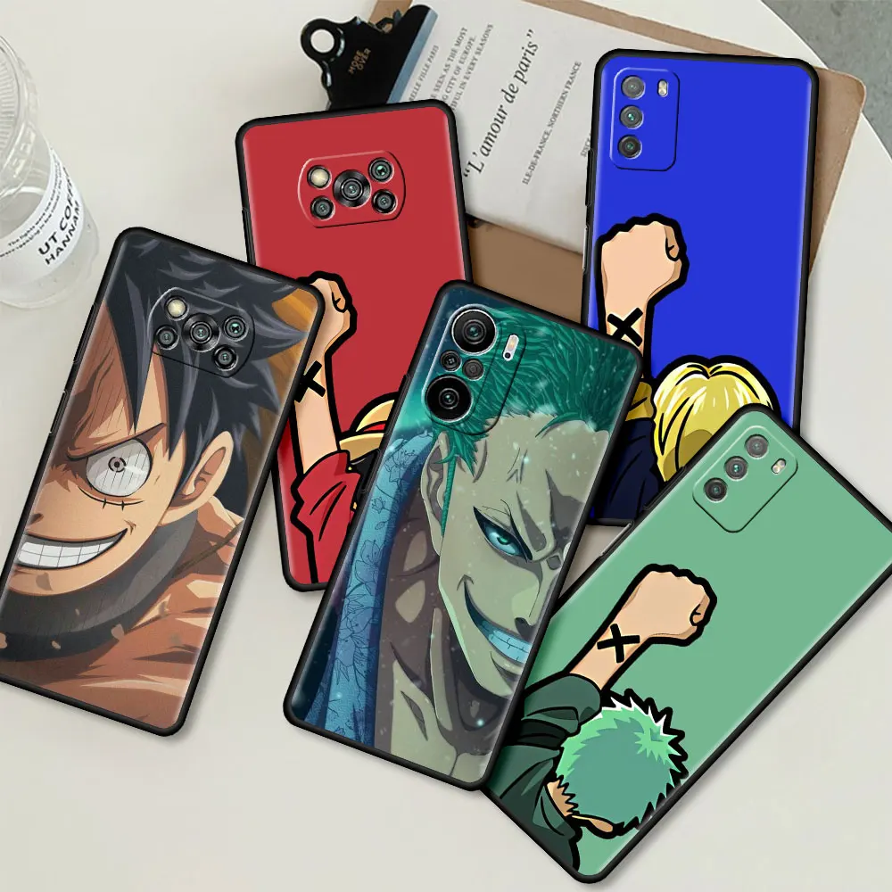 

Silicone Case For Xiaomi Mi Poco X3 NFC M3 Pro F3 GT M4 F1 X2 11T Lite Note 10 10T 9T Shell Phone Cover Anime One Luffy Funda