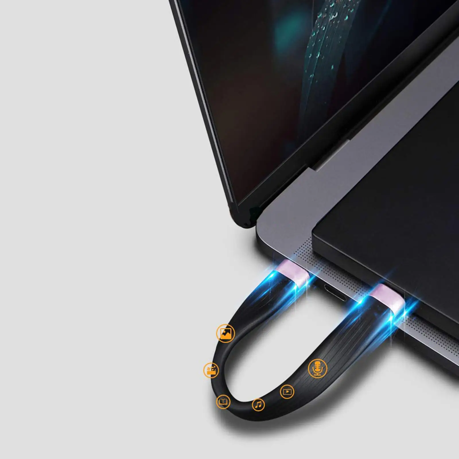 

Короткий USB C-кабель 100 Вт PD 5A, кабель для передачи данных 8k 4/3 футов, гибкий, 40 Гбит/с, для стыковочного телефона