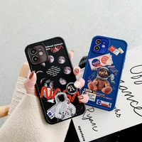 cartoon astronaut plating frosted fashion phone cases for iphone 12 11 pro max xr xs max 8 x 7 se couple anti drop soft cover