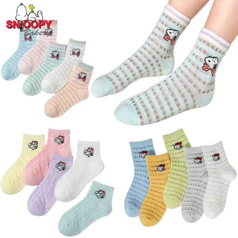 

Japanese Cartoon Snoopy Children's Socks Summer Cute New Medium Tube Socks Mesh Breathable Student Socks for Boys and Girls