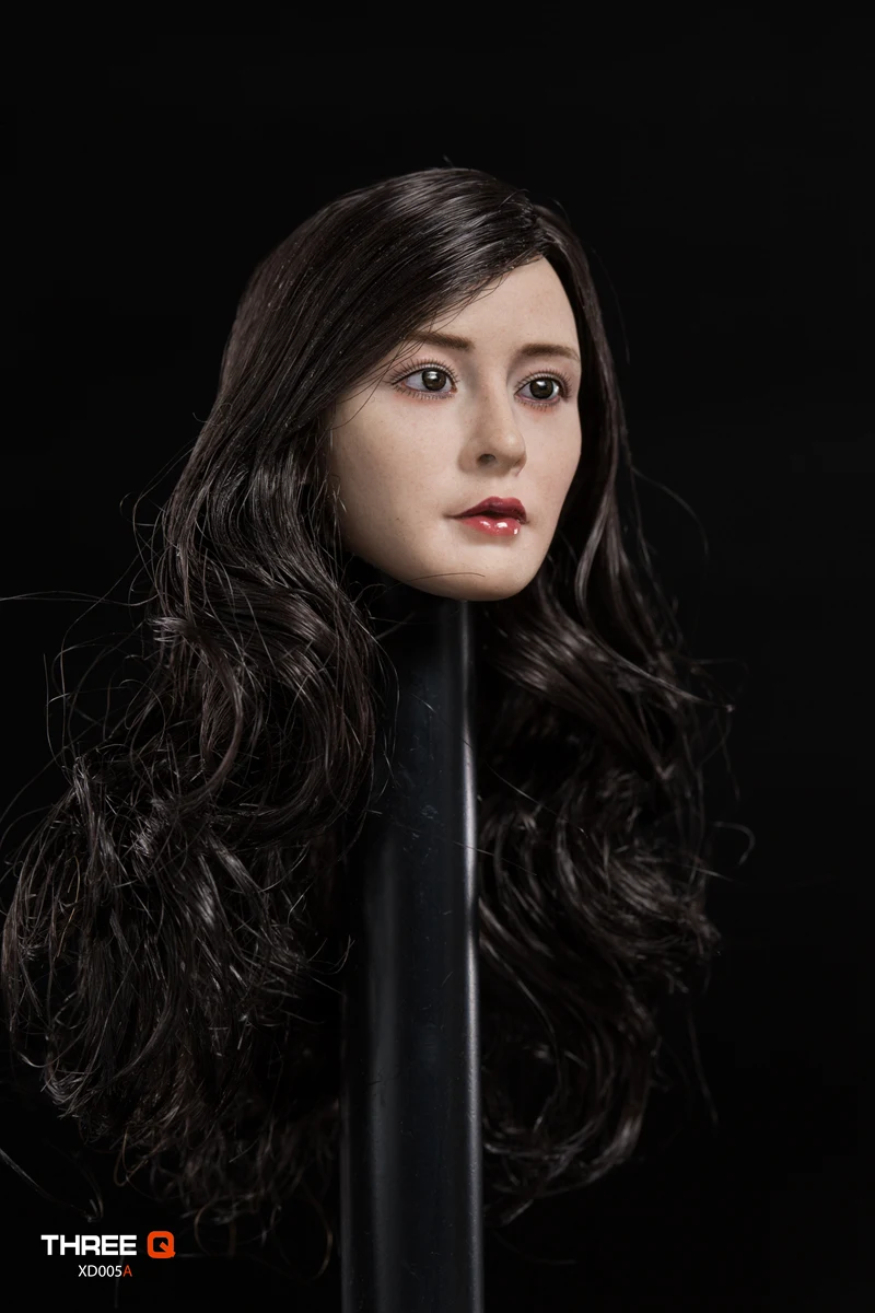 Фото THREEQ масштаб 1/6 Mi XD005A Asian Beauty Head Sculpt Planted Hair для 12-дюймовой экшн-фигурки, коллекция моделей, игрушки, подарки для фанатов №3