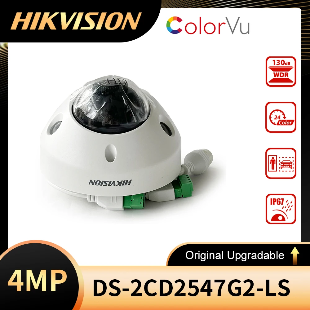 

Original Hikvision AcuSense DS-2CD2547G2-LS 4 MP ColorVu Fixed mini Dome Network Camera