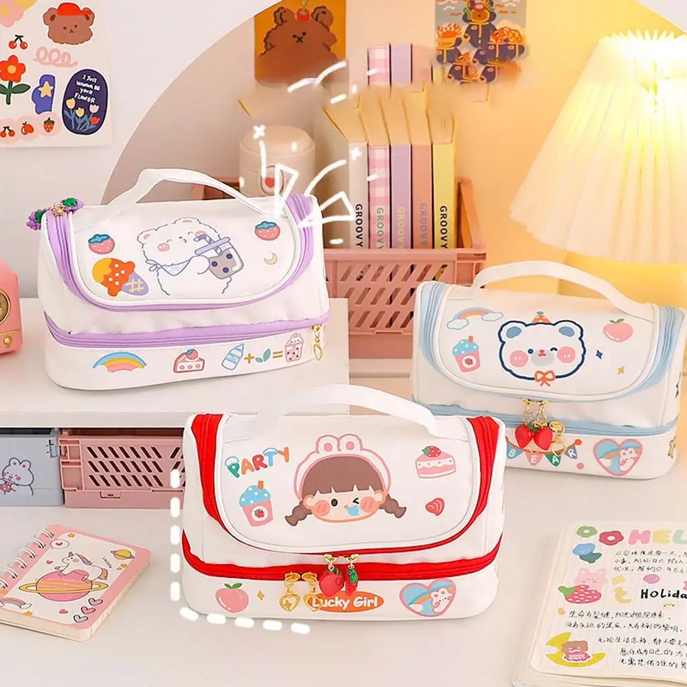

Kawaii Waterproof Stationery Pencil Case Cute Portable Pencil Bag Korean Stationery Cute Storage Bag School Supplies