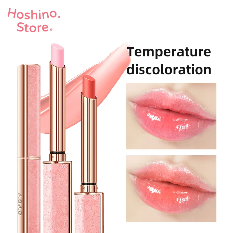 

Magic Color Lipstick Temperature Lip Balm Moisturizing Nourishing Long Lasting Smooth Natural Brighten Honey Peach Lip Makeup