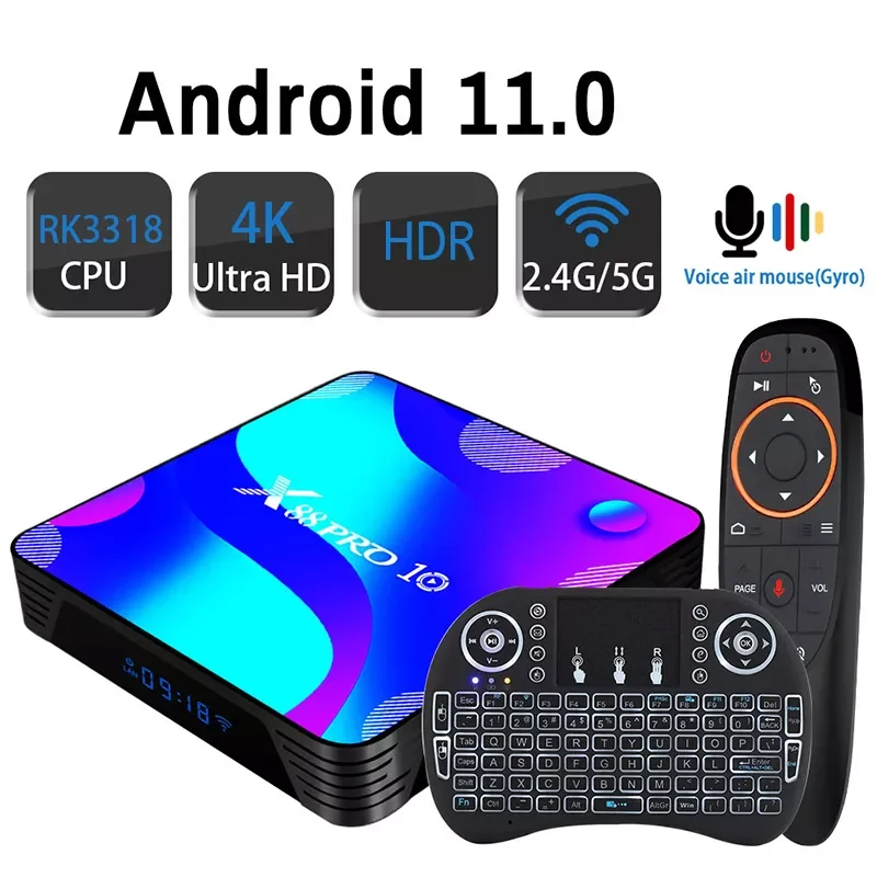 

ТВ-приставка X88 PRO на Android 11, Wi-Fi 2,4 ГГц и 5,8 ГГц
