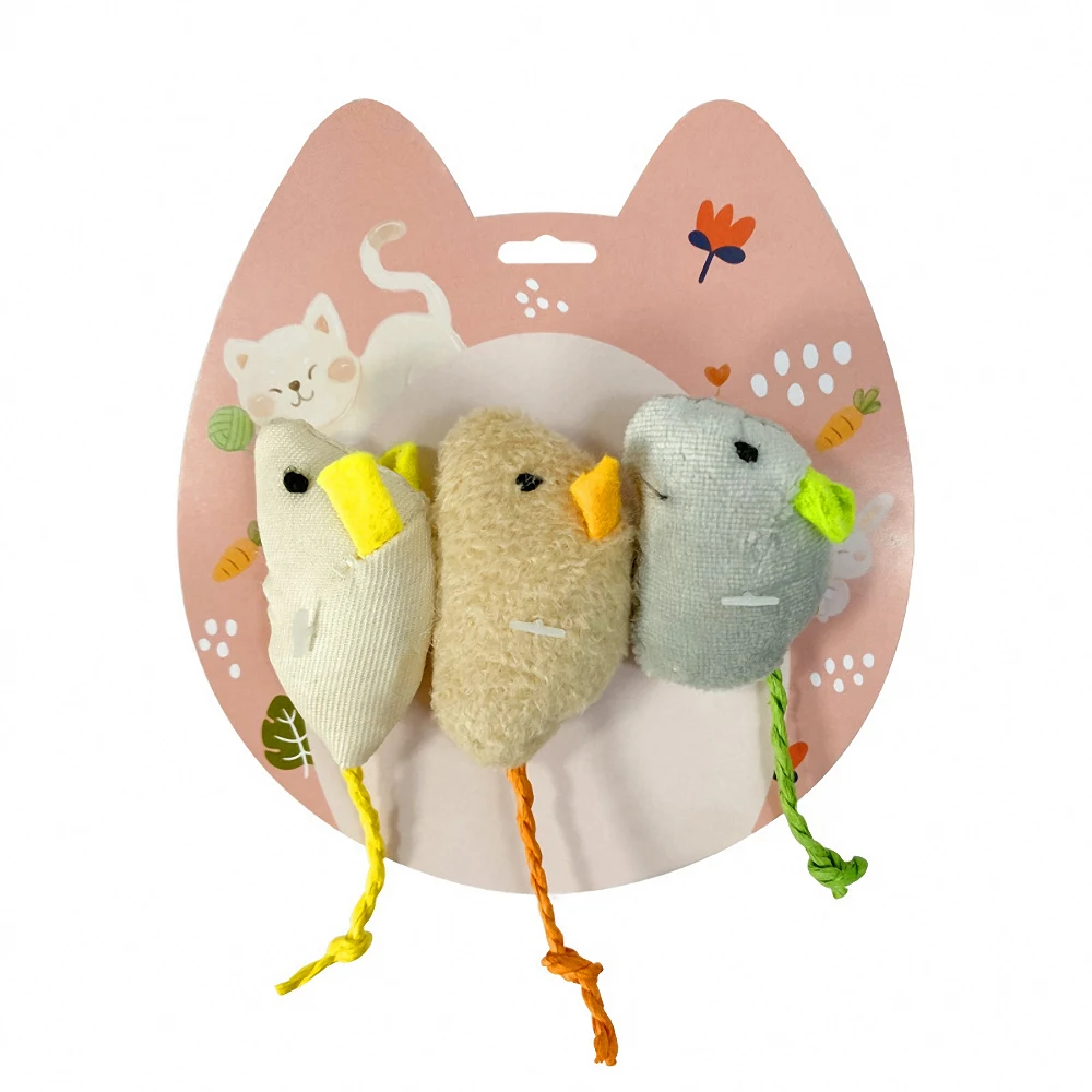 

3Pcs/set Pet Cat Mice Toys Rat Catnip Toy Teeth Cleaning Plush Simulation Mouse Interactive Cats Playing Toys Pet Products