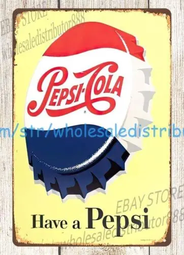Деревенский домашний декор 1958 Pepsi-Cola soda pop металлическая жестяная вывеска