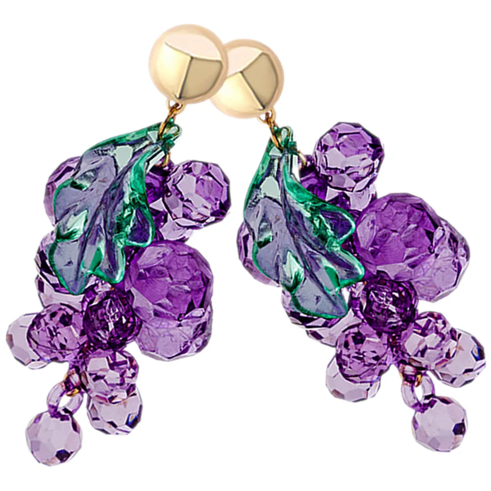 

1 Pair Grape Earrings Womens Drop Earrings Teen Girls Stud Earrings Fruit Ear Jewelries