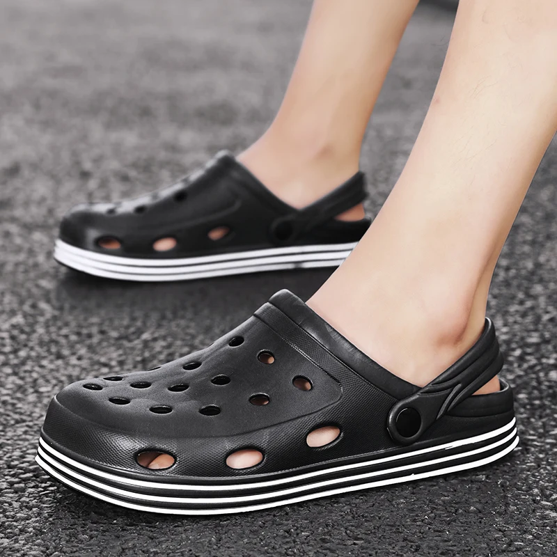

Fashion Beach Men Clogs Thick Sole Slipper Lightweight Thick Bottom Classic Waterproof Anti-Slip Men Sandals sandalias hombre