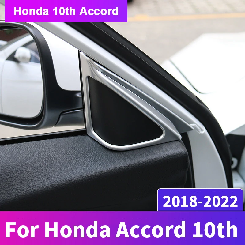 

For Honda Accord 10th 2018-2019 2022 ABS Car Front Door Window Inner Triangle A Colum Covers Trims Interior Moulding Accessories