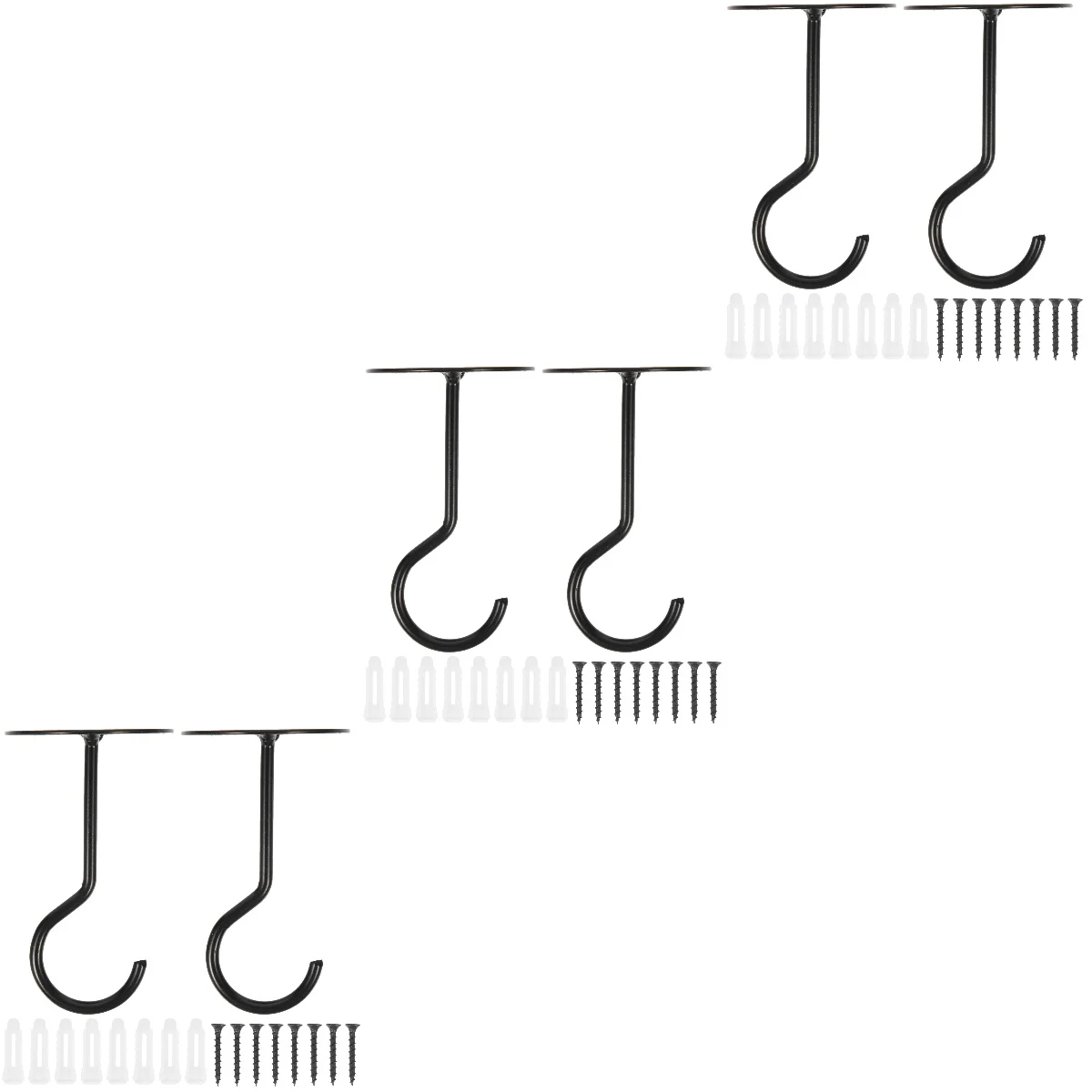 

6 Sets of Ceiling Hooks Heavy Duty Hooks Ceiling Alloy Hooks Home Supplies