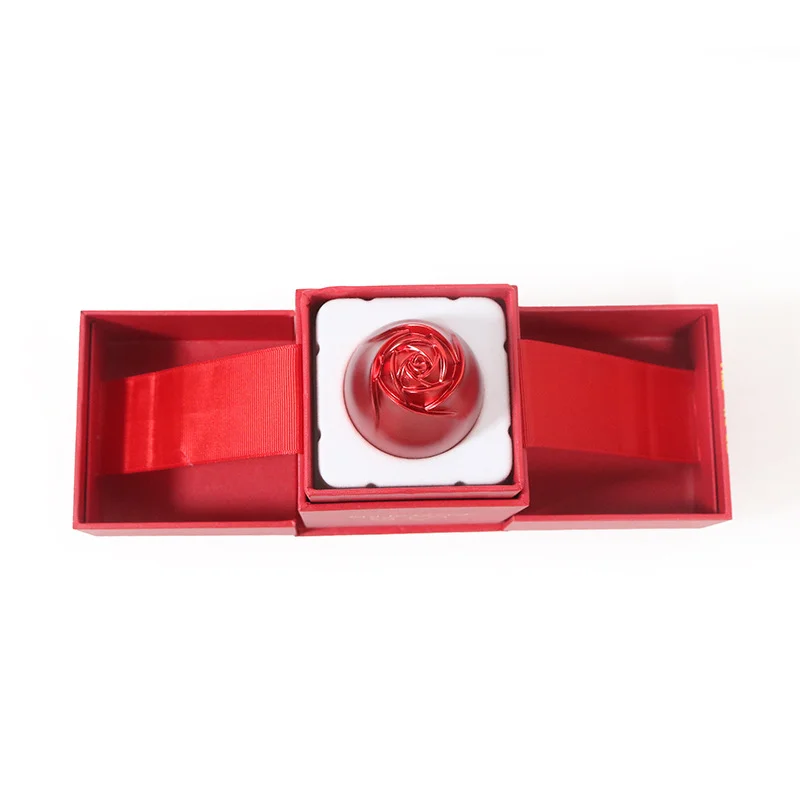 Lifting Metal Rose Box Proposal Jewelry Boxes and Packaging Necklace Organizer Ring Display Gift Box