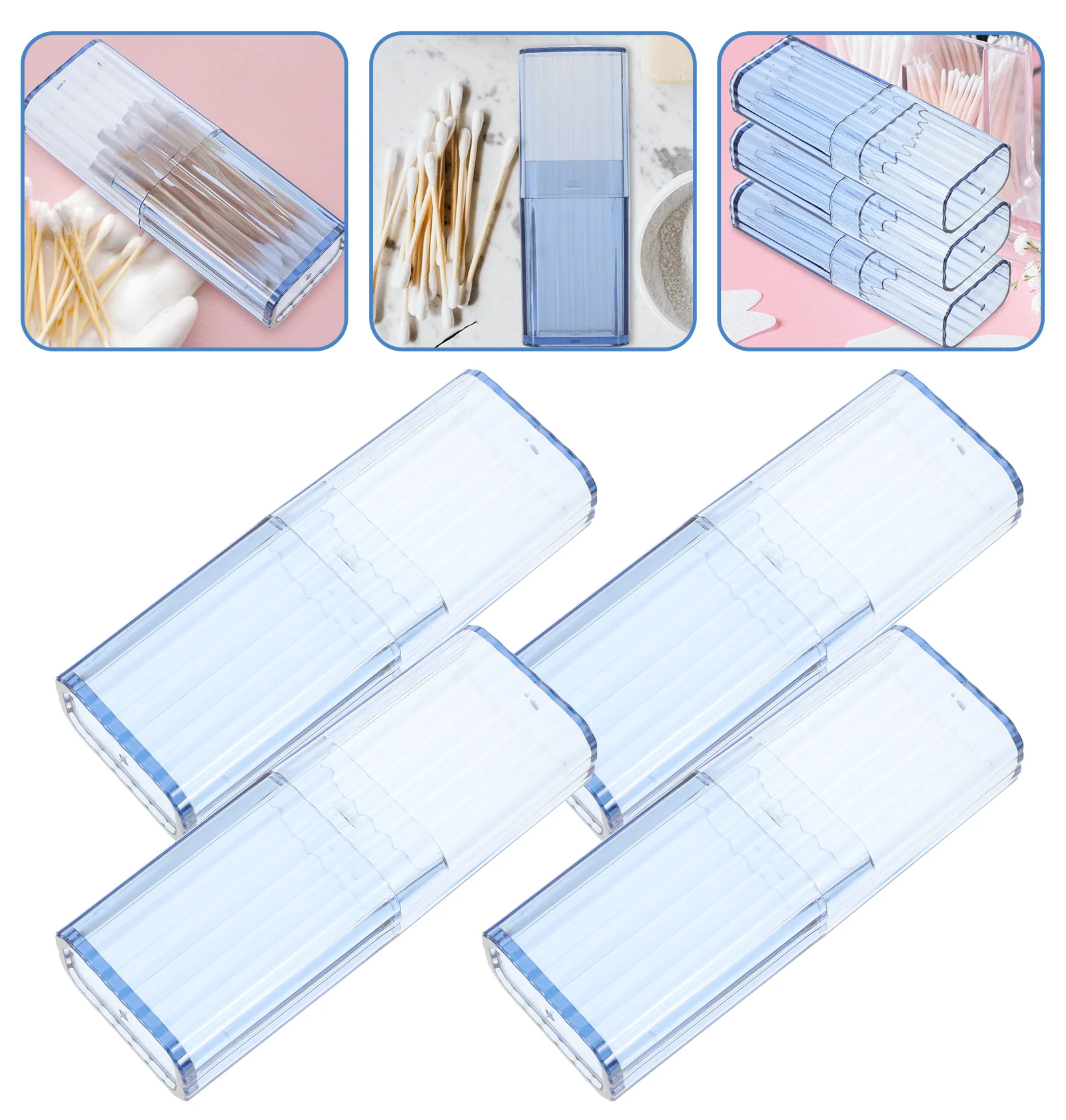 

Holder Cotton Qtip Toothpick Box Storage Dispenser Swabs Floss Pads Organizer Portable Pad Canister Case Travel Pocket