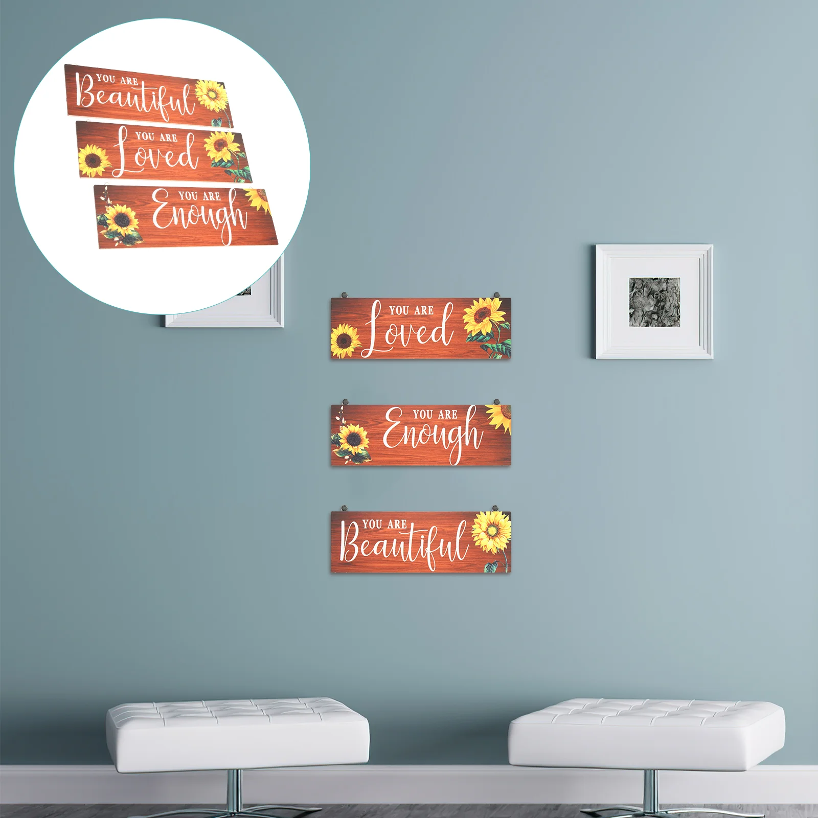 

Wall Sign Sunflower Quotesinspirational Word Rustic Positive Saying Plaque Inpirational Housewarming Gift Canvas Wooden Flower