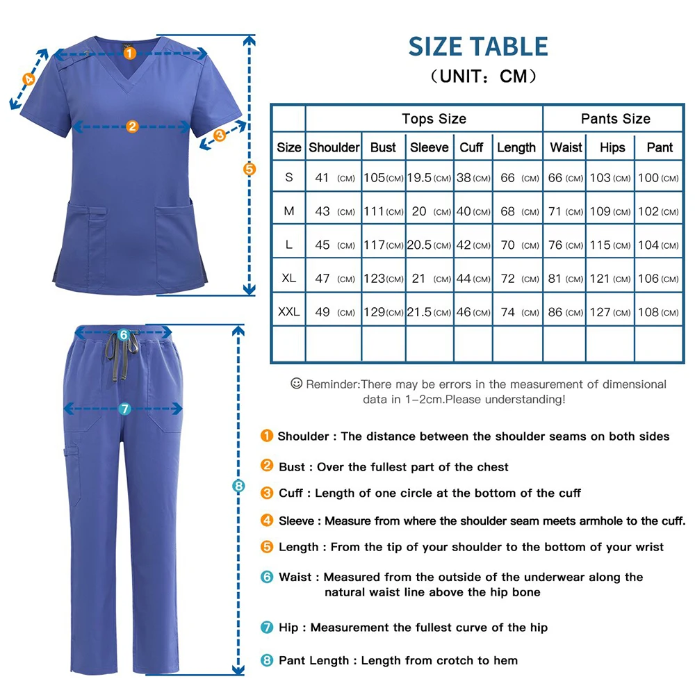 Униформа медицинская многоцветная с коротким рукавом и V-образным вырезом