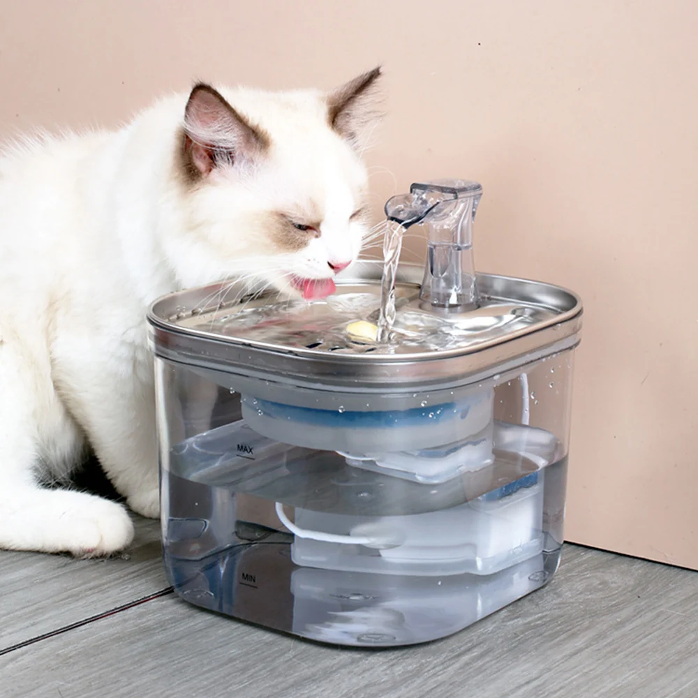 

Stainless Steel Pet Water Dispenser Automatic Fountain Induction Cat Water Dispenser Constant Temperature Smart Kitten Supplies