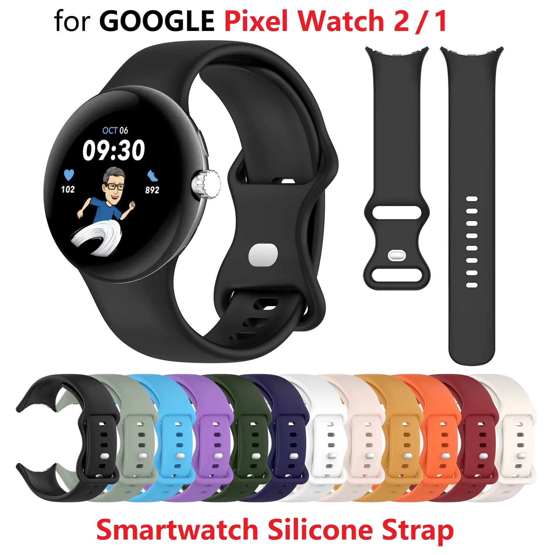 

Ремешок силиконовый для смарт-часов Google Pixel Watch 2, 30 шт.