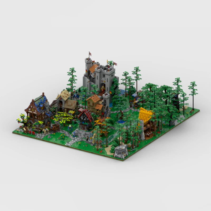 Фото 10522 деталей MOC Средневековая Диорама - Модель Замка для Декорации, Конструктор, 3D-Идея, Развивающий Набор, Подарок на День Рождения, Сборка, DIY Арт №2