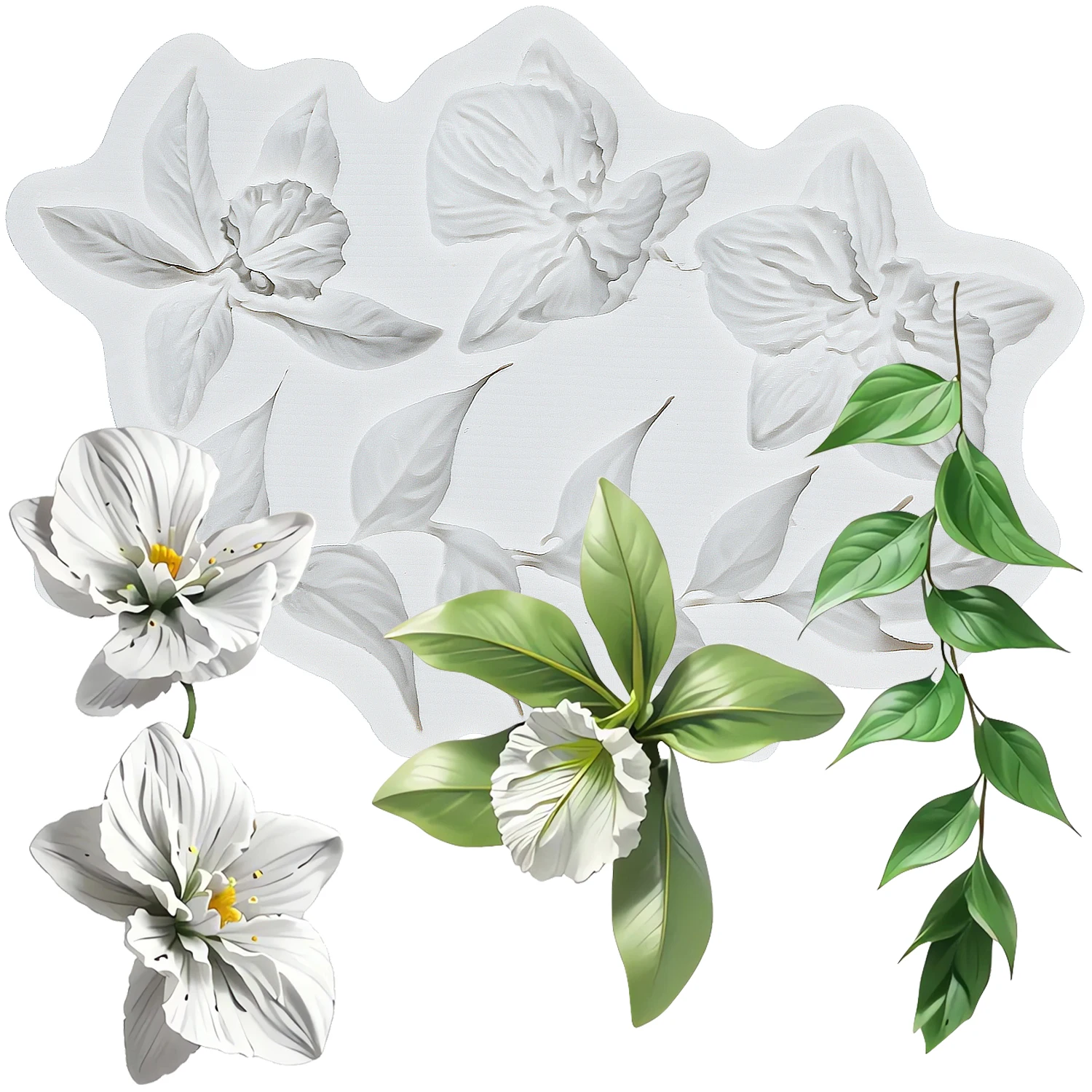 

Силиконовые формы для цветов и листьев Mujiang