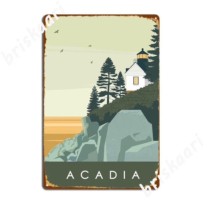 

Металлический знак национального парка адиадии, Настенная картина на заказ, паб, гараж, настенная пещера, жестяной знак, плакат