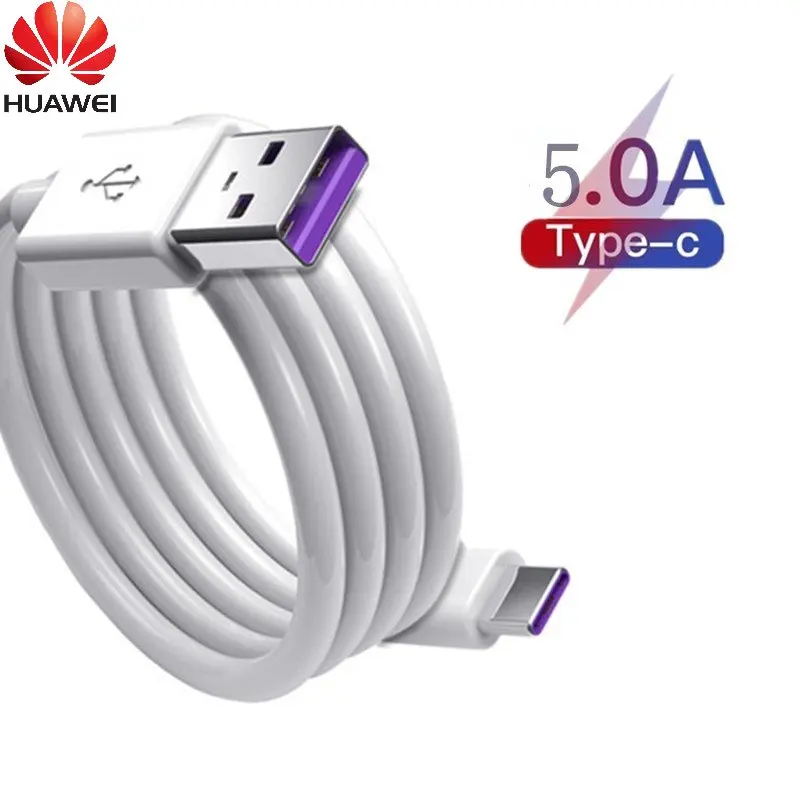 

Huawei 5A Fast Charger USB Type C Cable Data Cord Wire Fast Charg For Samsung S20 S9 Xiaomi Mobile Phone White Cables