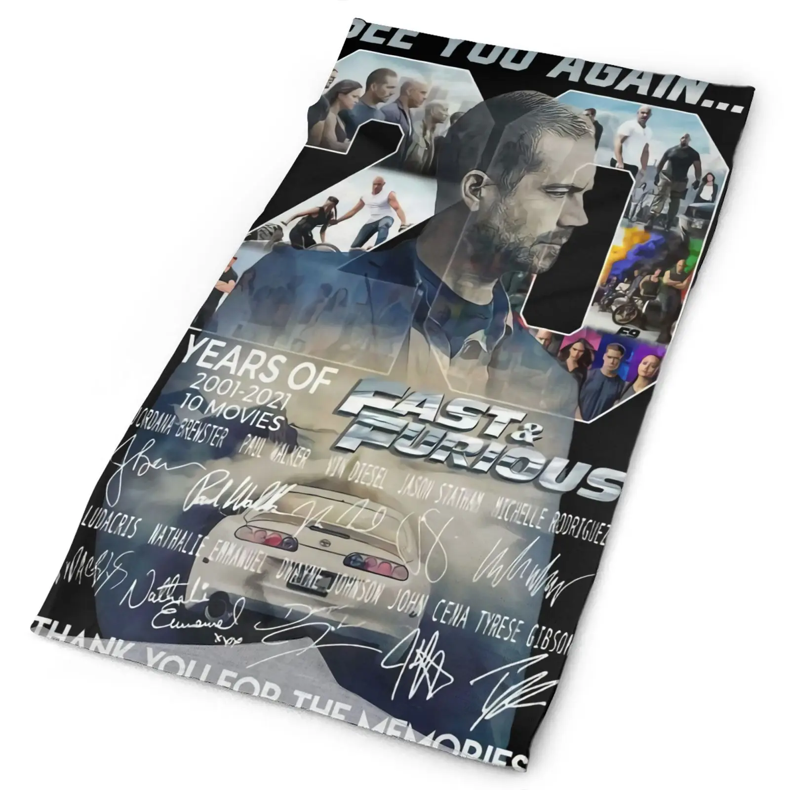 

Мужская Бандана с надписью «Форсаж 20 лет», Балаклава, женское мужское ожерелье, маска на шею для мужчин, зимняя