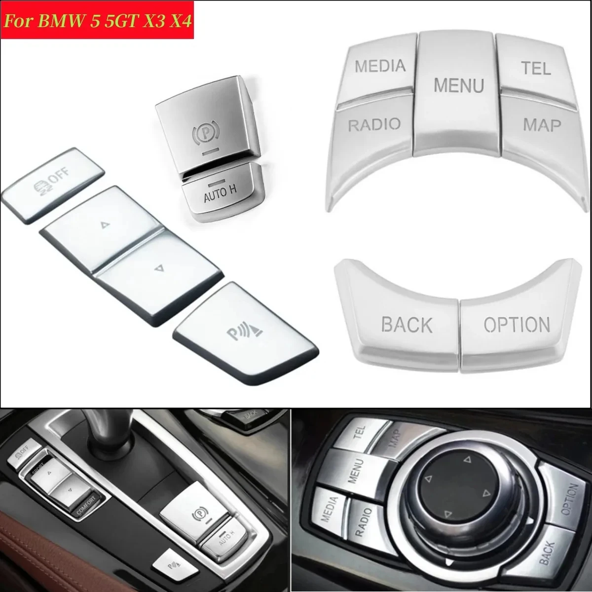Кнопки управления интерьером автомобиля из АБС мультимедийные наклейки для Bmw 5