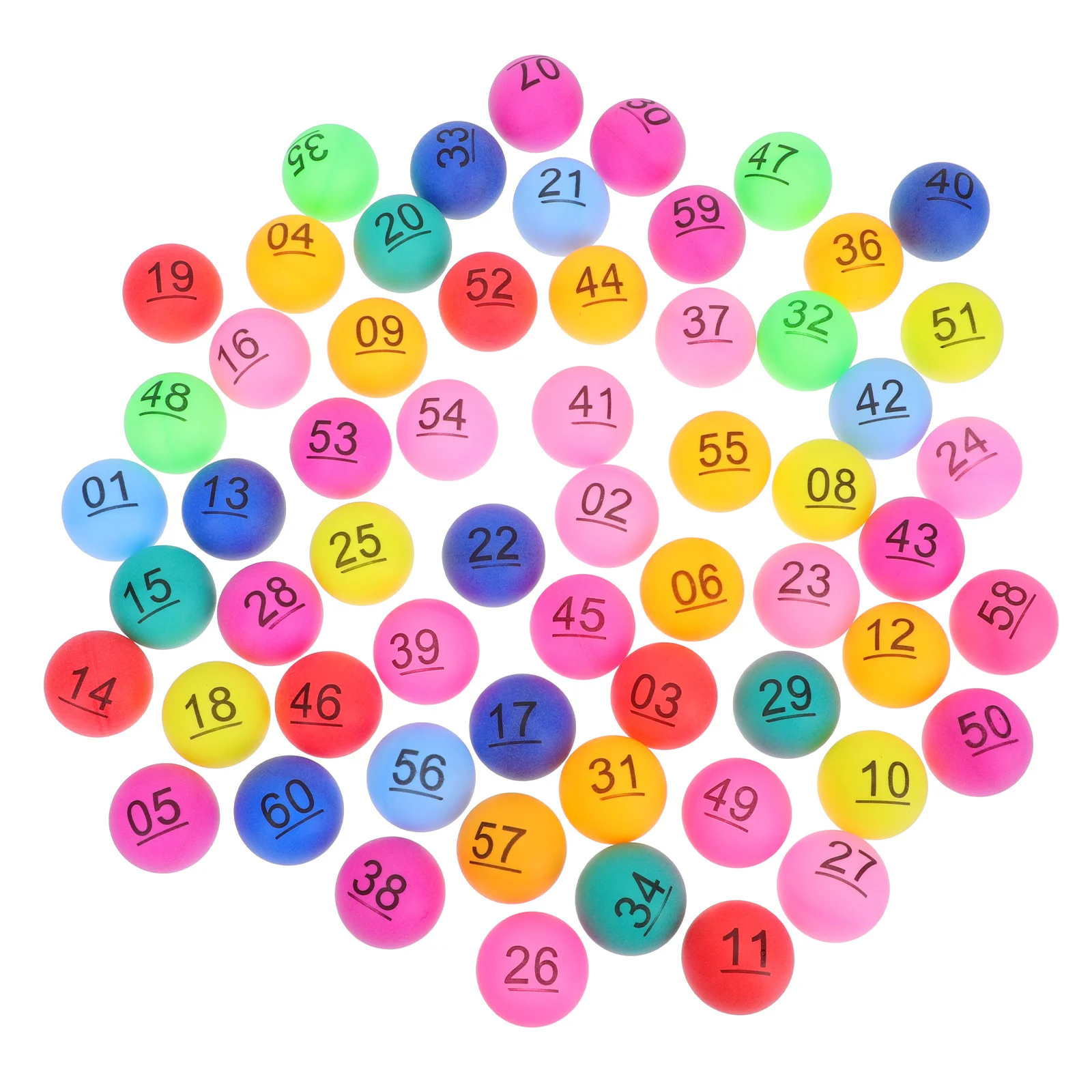 60 PCS Toy Nativity Set Colored Raffle Balls Bounce Montessori Toys Printed Number Game