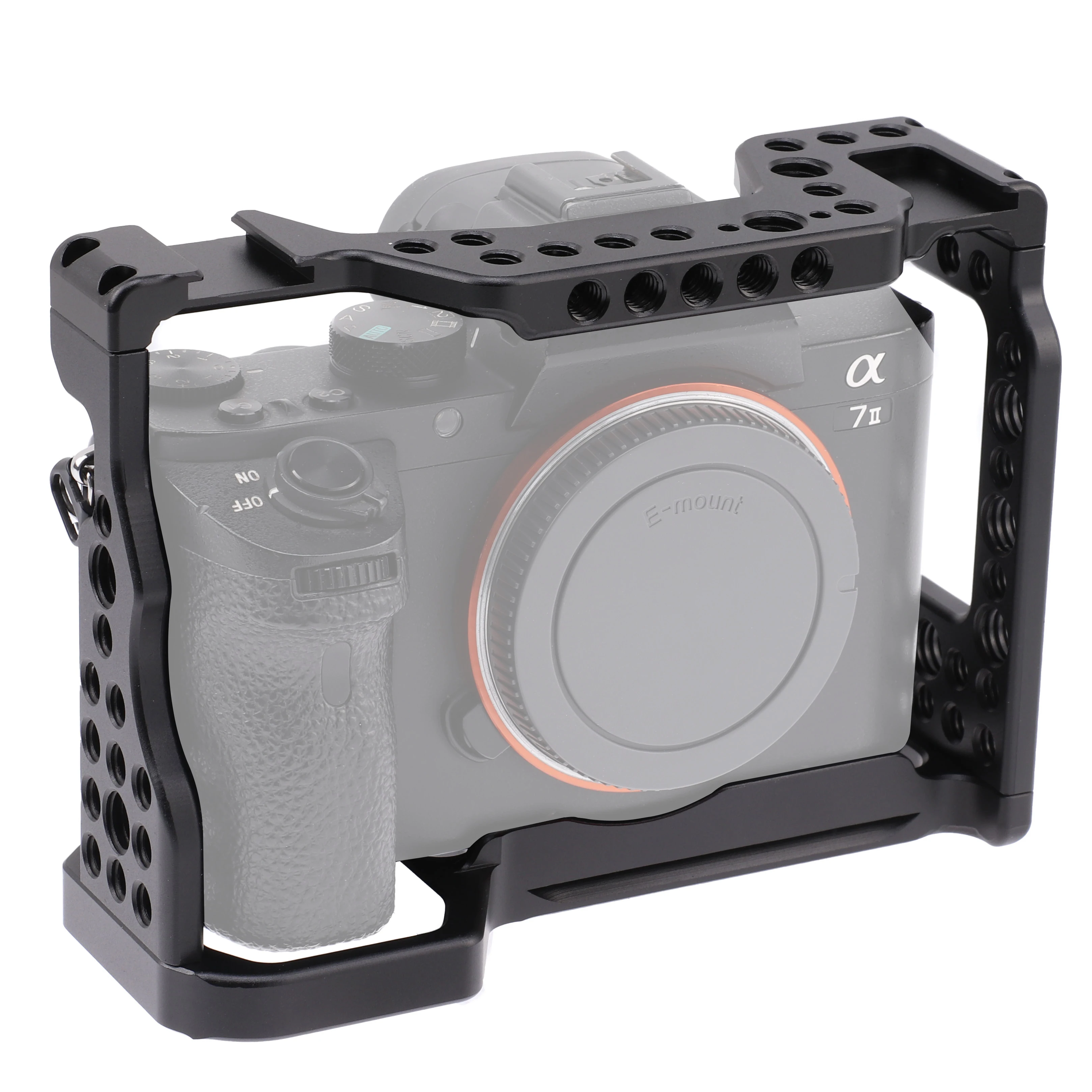 RaidNeo Full Camera Cage Rig for Sony A7III A7RIII A7II A9 Video Shooting Extension Stabilizer with Cold Shoe 1/4 3/8 Screw Hole