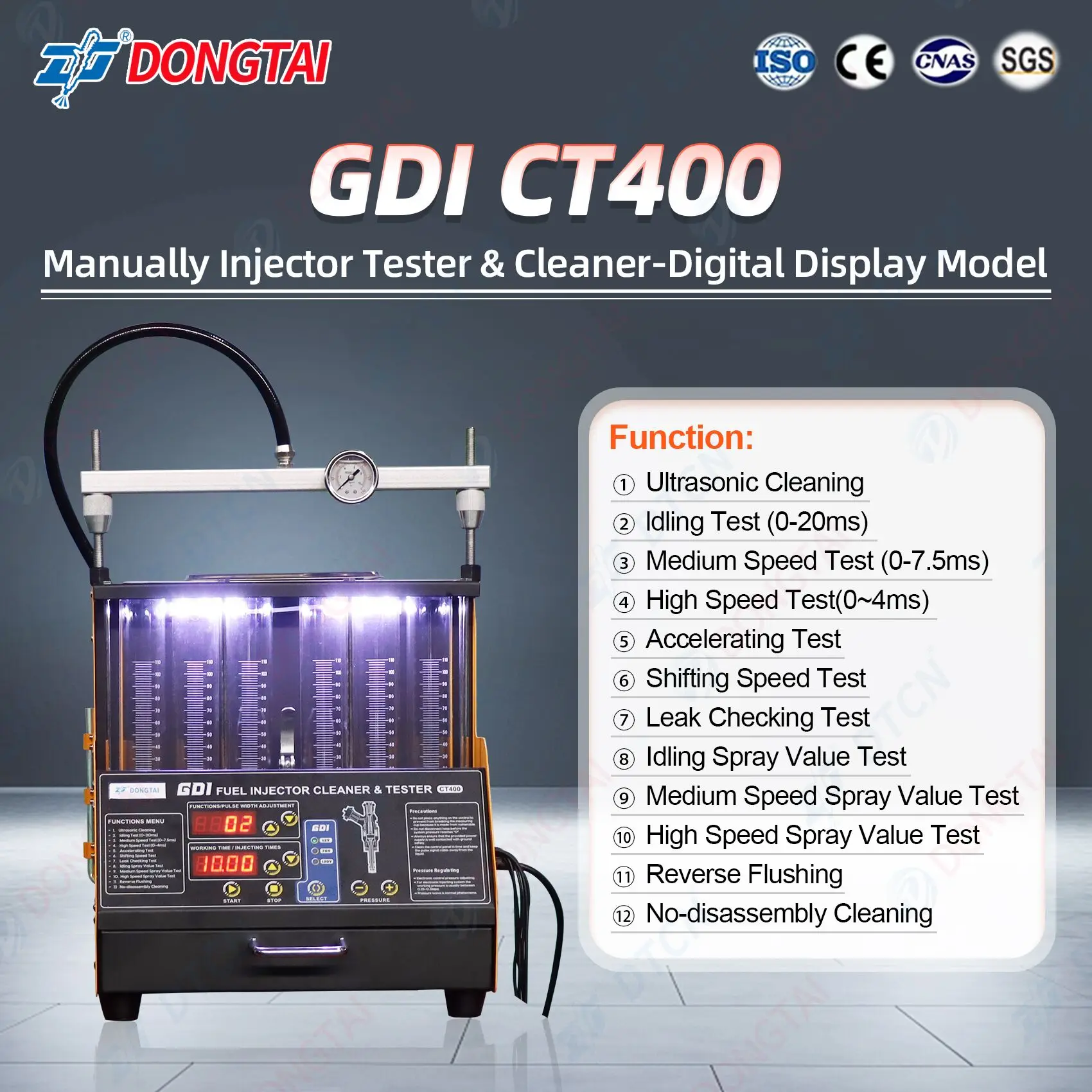 GDI-CT400 Ручной тестер и очиститель-цифровой дисплей Модель
