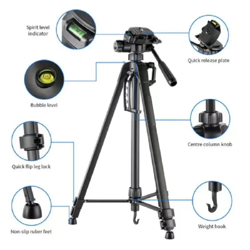 360 Rotation Shooting Phone Bracket Holder DSLR Flexible Tripod Extendable Travel Lightweight Stand For SLR Camera Live Youtube