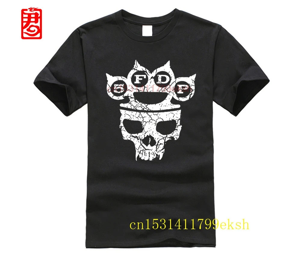 

Футболка мужская оверсайз с коротким рукавом, индивидуализированная тенниска с логотипом черепа 5fdp Five Finger Death Punch