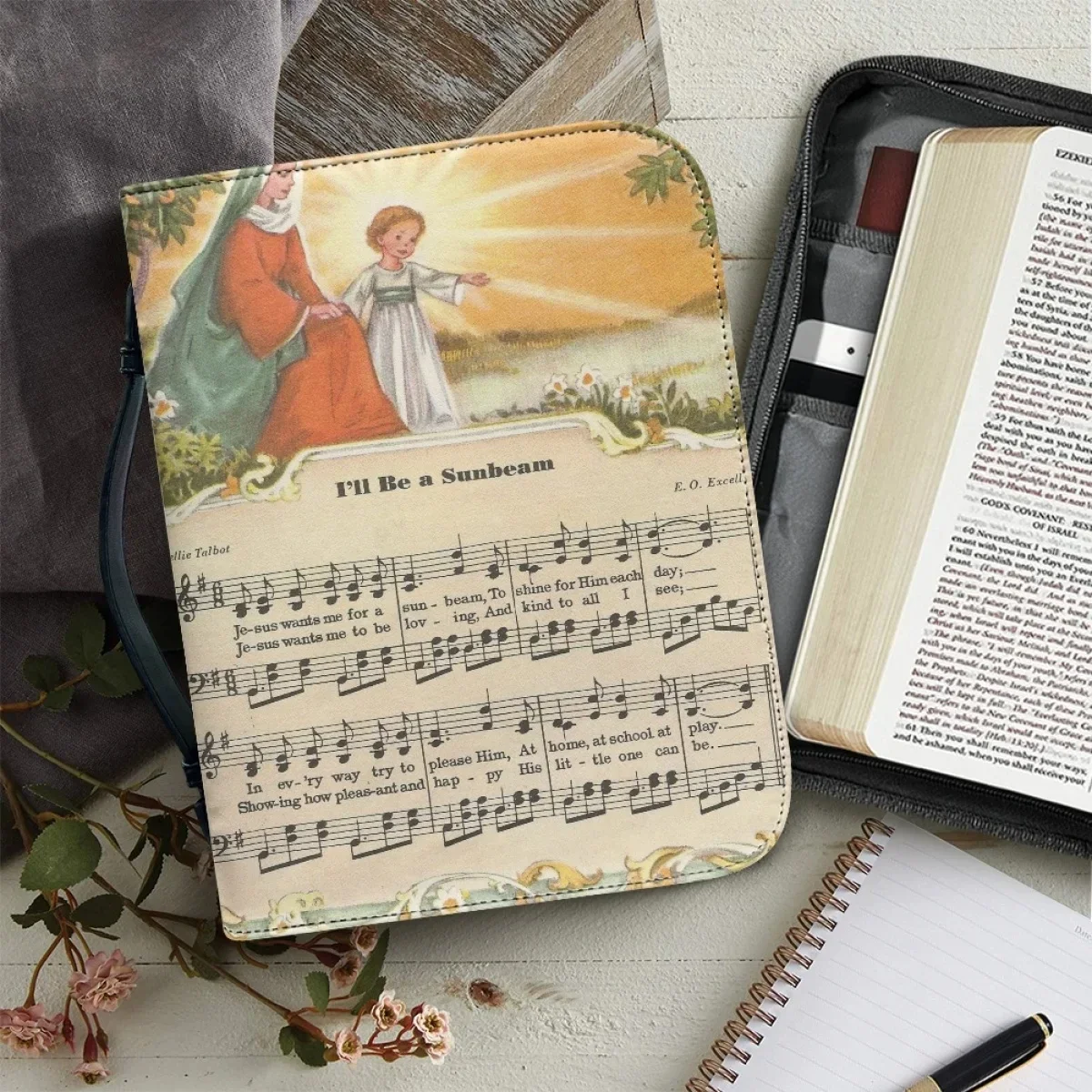 Сумки с принтом Библейских гимнов ручка на молнии учебная книга коробки для