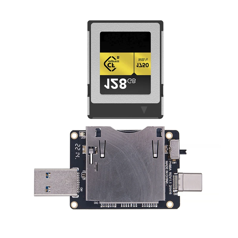 Кардридер CFexpress USB 3.0 Type A + USB3.1 Type C, переходник с 10 Гбит/с на CF Express, чип JMS583 для памяти CF Express Type B
