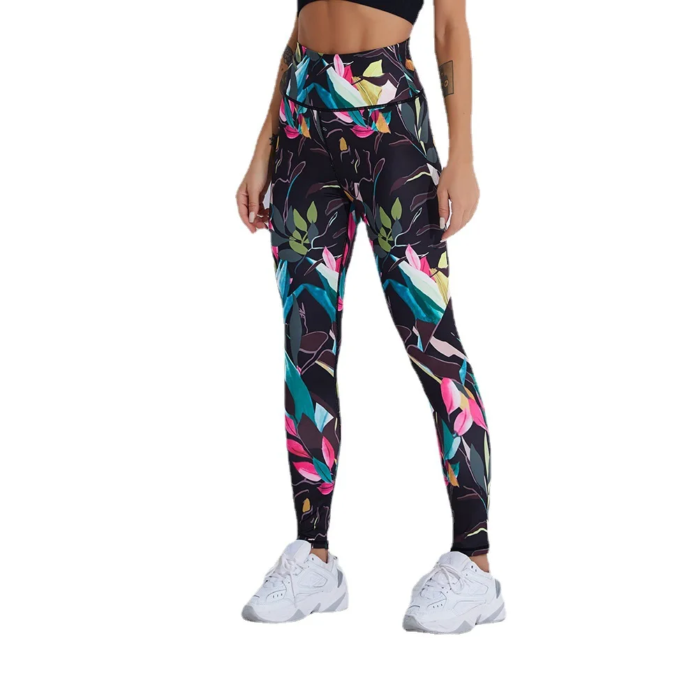 European and American Ladies New Printed Yoga Pants High Elastic Tight Hip Lifting Sports Pants Fitness Pants for Women