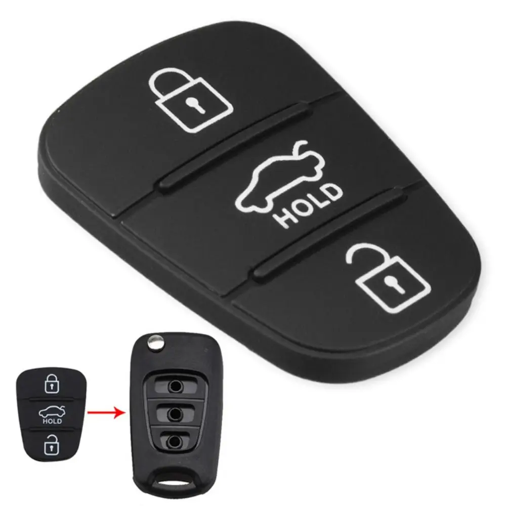 

Key 3 Button Fob Case Cover Key Pad Remote Car Key Cover Rubber Pad Key Shell For Hyundai IX35 I30 |For Kia K2 K5 Rio