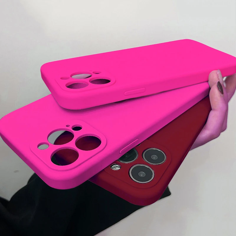 

3CG 2022 New Liquid Silicone Phone Case For iPhone 11 12 13 Pro Mini XS XR Max 7 8 SE 2020 X Plus Shockproof Square Back Cover