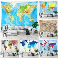 world map tapestry wall hanging hippie room decor hd watercolor map cloth wall tapestry bedroom dormi home aesthetics decoration