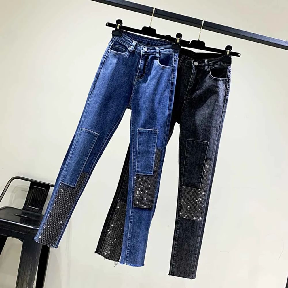 

Женские джинсы-карандаш с завышенной талией, черные и серые Узкие хлопковые брюки-стрейч, весна-лето 2022