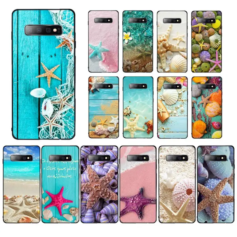 

Blue Wood Seashells Sea Star Phone Case For Samsung S 9 10 20 21 22 23 30 23plus lite Ultra FE S10lite Fundas